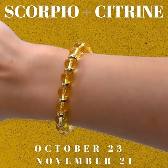 NWT Wool + Pepper Co. Scorpio + Citrine Bracelet - Zodiac x Gemstone Collection - Picture 10 of 13